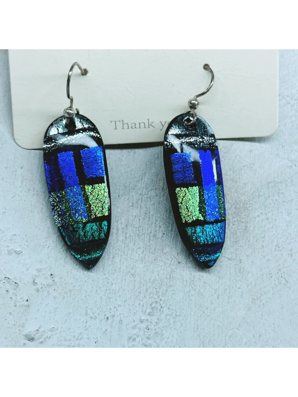 1030mc. Blue Glass Earrings